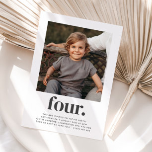 Four - Square Photo Birthday Invitation