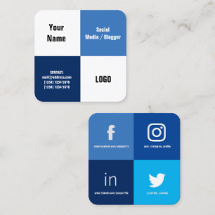 Four square split modern cover business card