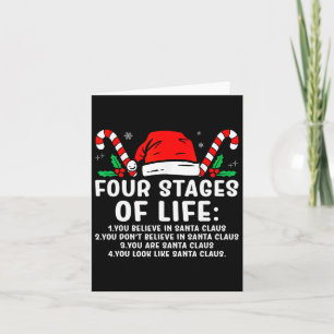 Four Stages Of Life Santa Funny Christmas X-mas Hu Card