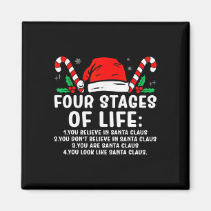 Four Stages Of Life Santa Funny Christmas X-mas Hu Magnet