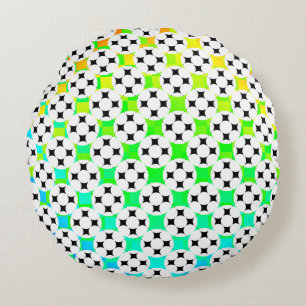 Four Star Circle by Kenneth Yoncich Round Cushion