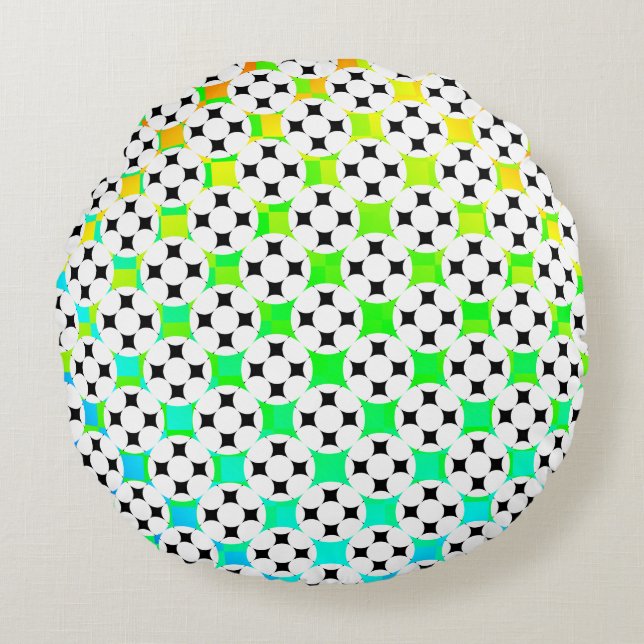 Four Star Circle by Kenneth Yoncich Round Cushion (Front)