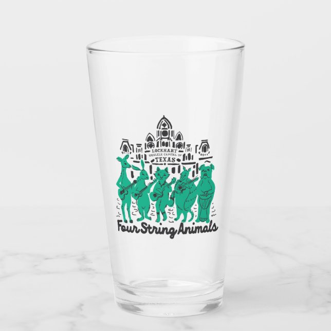 Four String Animals Band Pint Glass (Front)