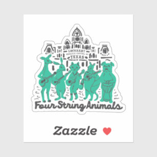Four String Animals Vinyl Sticker