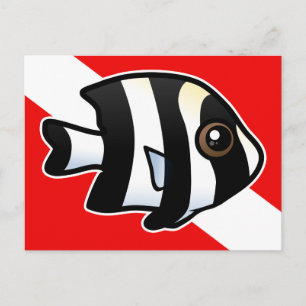 Four Stripe Damselfish Dive Flag Postcard