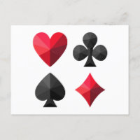 Four suits of playing cards: hearts, clubs, spades