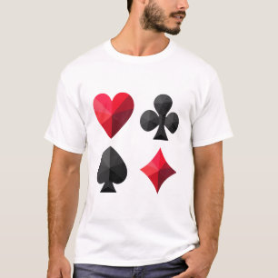 Four suits of playing cards: hearts, clubs, spades T-Shirt