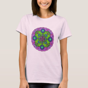 Four-Sun-Gates Mandala Hoodie Dress (purple-green) T-Shirt