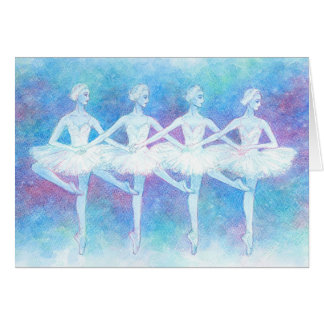 Four Swan Dance Greeting Cards