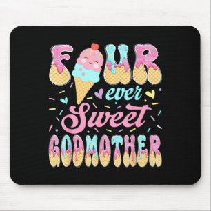Four sweet godmother 4th birthday girl ice cream mouse mat