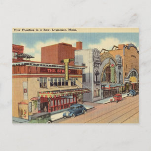 Four Theatres, Lawrence, Massachusetts Postcard