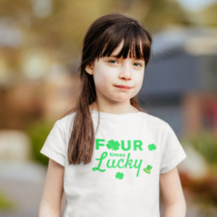 Four Times Lucky 4th Birthday Toddler T-Shirt