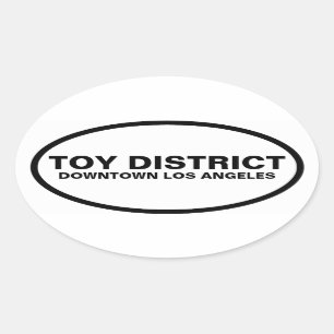 FOUR "Toy District" Oval Sticker