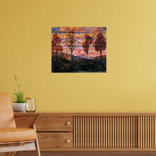 Four Trees, art by Egon Schiele, Poster