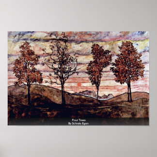 Four Trees By Schiele Egon Poster