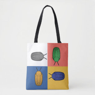 Four Trilobite Square Dance- Prehistoric Animal Tote Bag