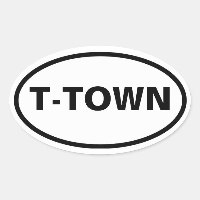 FOUR Tuscaloosa "T-Town" Oval Sticker (Front)