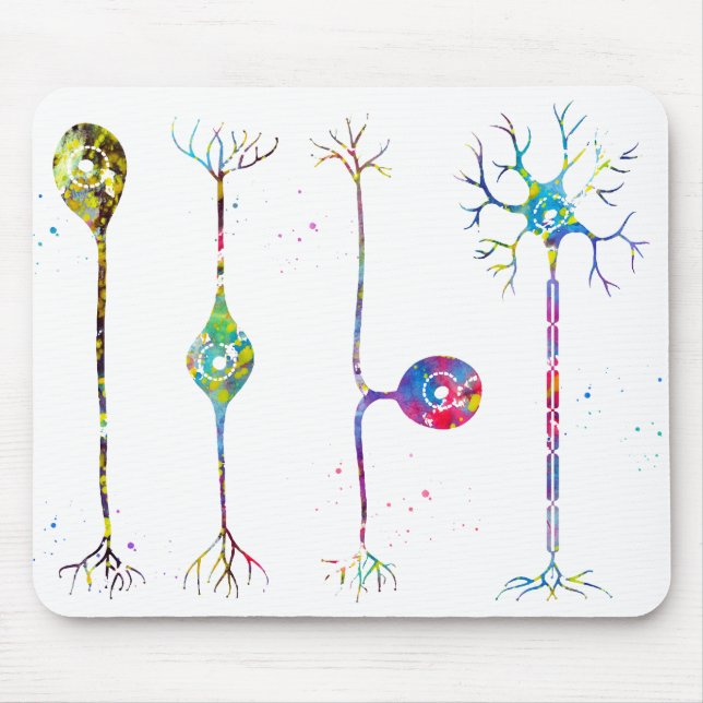 Four types of neurons mouse mat (Front)