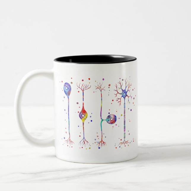 Four types of neurons Two-Tone coffee mug (Left)
