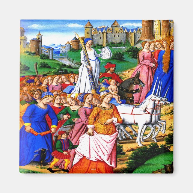 "Four Unicorns lead the Procession" Magnet (Front)
