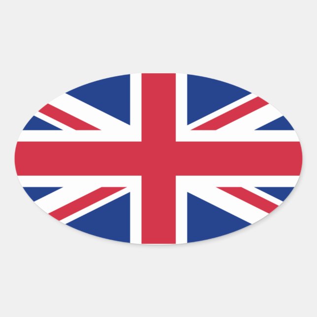 FOUR United Kingdom Union Jack Oval Sticker (Front)