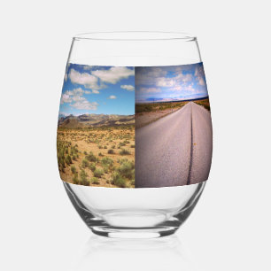 Four Vacation or Travel Photo Stemless Wine Glass