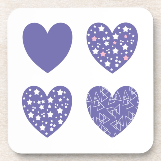Four Veri Peri Hearts Coaster (Front)