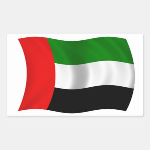 FOUR Waving UAE Flag Rectangular Sticker