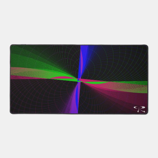 Four-Way Geometric Wave Gaming Mouse Pad (Front)
