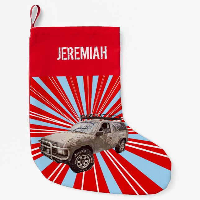 Four-wheel Drive Small Christmas Stocking (Front)