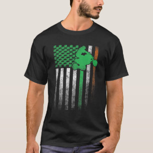 Four Wheeler ATV Irish American Flag St. Patrick's T-Shirt