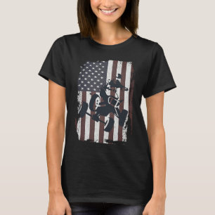 Four Wheeler ATV Quad Racing Rider USA American Fl T-Shirt