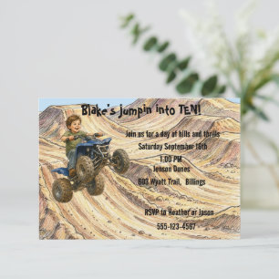 Four Wheeler Birthday Party Digital Download  Invitation