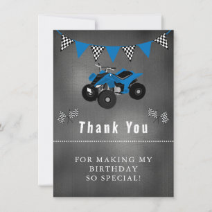 Four Wheeler Birthday Thank You Card