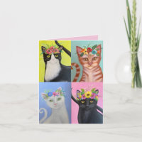 Four Whimsical Cats 