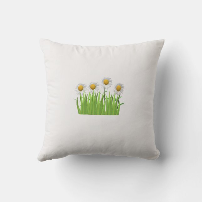 Four White Daisies Cushion (Back)