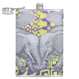 Four Wings-Elephants- Hip Flask