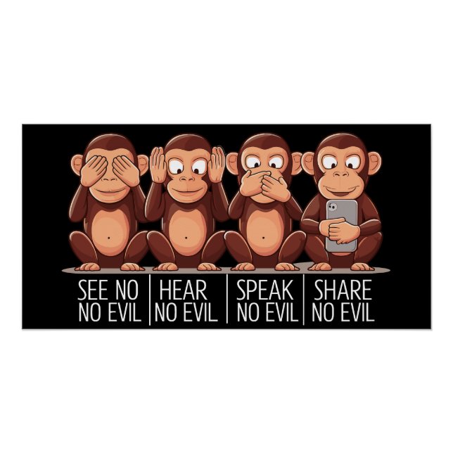 Four Wise Monkeys: A Modern Twist Poster (Front)