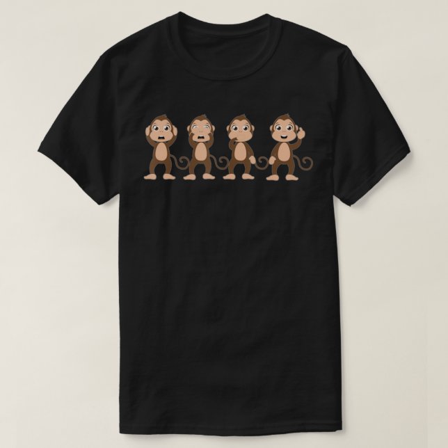 Four Wise Monkeys  T-Shirt (Design Front)