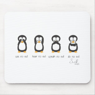 four wise penguins mouse mat