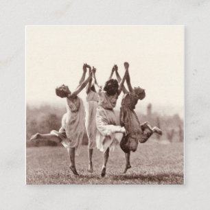 Four Witches Dancing By Monte Verita Square Business Card