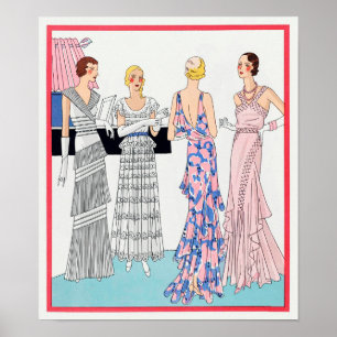 Four women by Dupouy-Magnin Poster