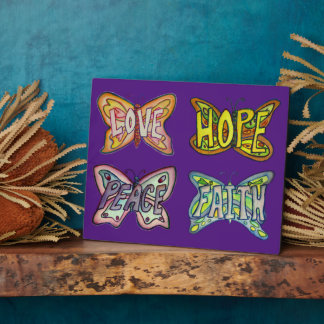 Four Word Butterfly Wings Art Painting Gift Plaque