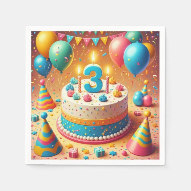 four years old birthday napkin (Front)