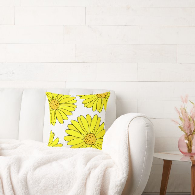 Four Yellow Daisies Cushion (Couch)