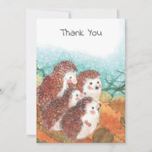 Four Young Hedgehogs Illustration
