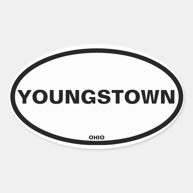 FOUR Youngstown Ohio Oval Sticker (Front)