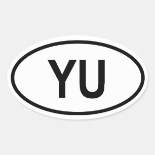 FOUR Yugoslavia "YU" Oval Sticker