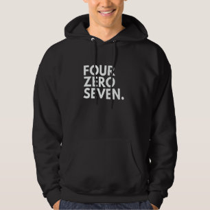 FOUR ZERO SEVEN Area Code 407 Orlando FL Florida U Hoodie