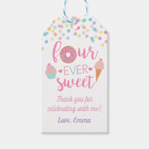Fourever Sweet Birthday Party Gift Tag